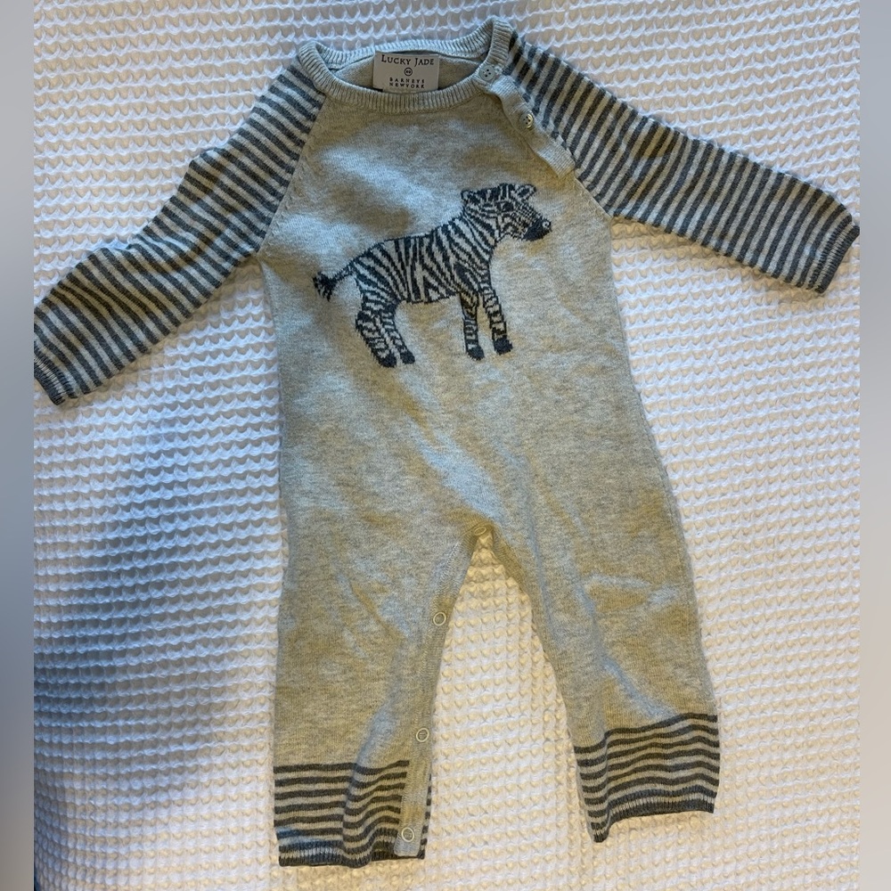 Lucky Jade Zebra Onesie for Barney’s New York Size 3/6 months